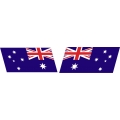 Australia's Flag Slanted Decal Vinyl/Sticker 8" wide! Left & Right 